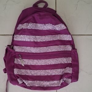 GAP Purple Sequin Stripe Kids Backpack